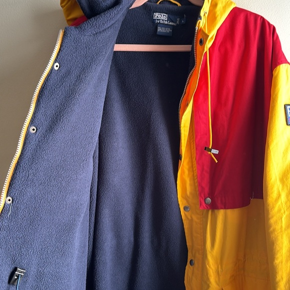 Vntg Polo Fleece Lined Hooded Jacket - Picture 7 of 8